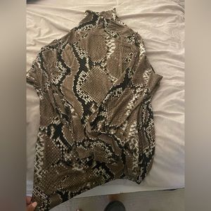 Snakeskin Turtleneck Long-sleeve